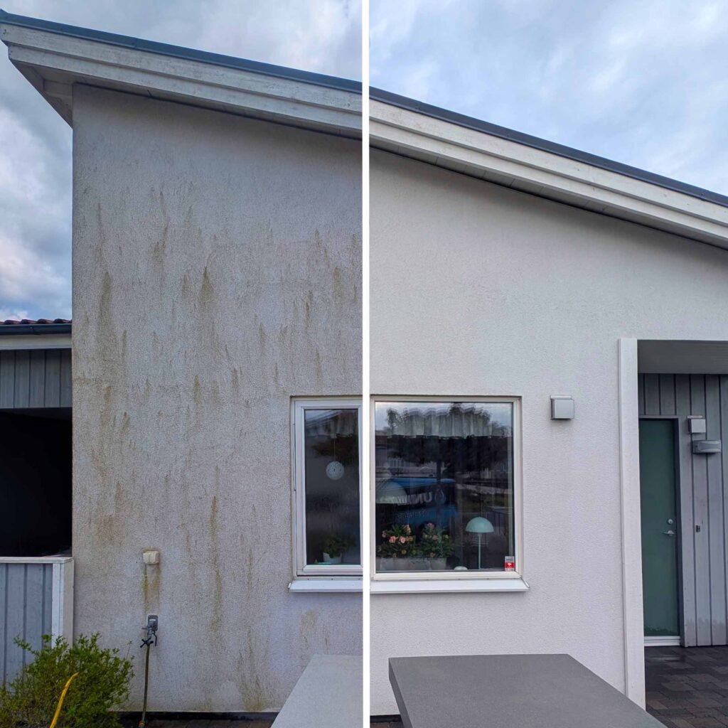 Fasadtvätt Skåne - Före Efter 2