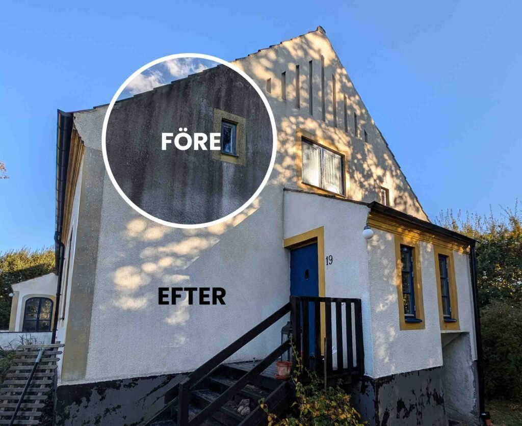 Fasadtvätt Skåne - Före Efter 3