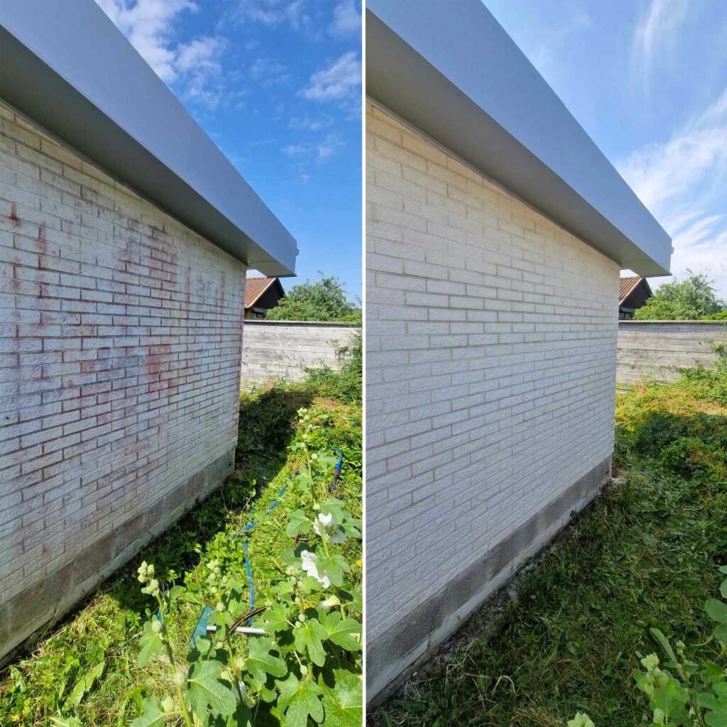 Fasadtvätt Skåne Mexitegel Före Efter